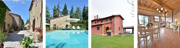 Left and centre left, Origano at Castellare in Chianti; centre right and right, Casale di Campione