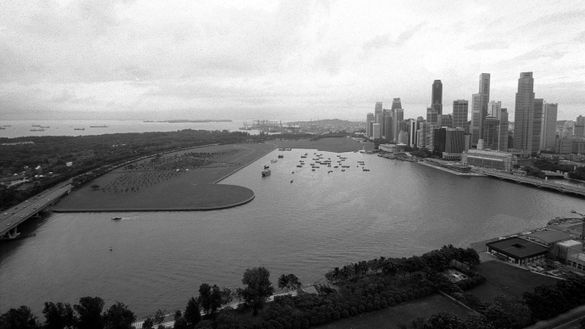 Then: A bird's eye view of the central business district (CBD) and the Singapore river taken from the Ritz-Carlton hotel on 29 J Then: A bird's eye view of the central business district (CBD) and the Singapore river taken from the Ritz-Carlton hotel on 29 J