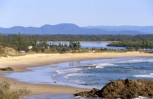 Town beach and Hastings River meet