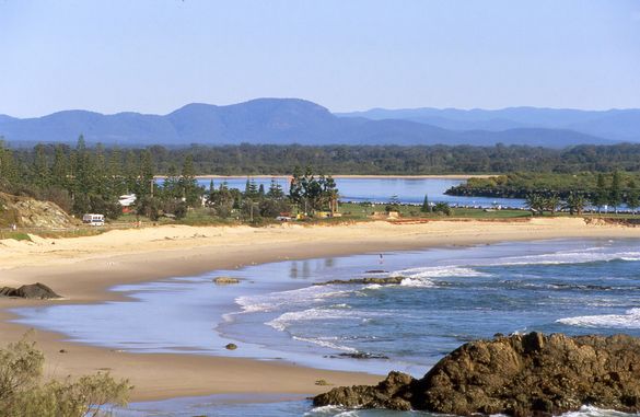 Town beach and Hastings River meet