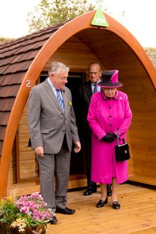 HRH The Queen and Prince Philip toured the camping pods at YHA South Downs as part of their visit in 2013