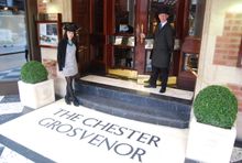 Laura Apsit Livens models her new design for The Chester Grosvenor