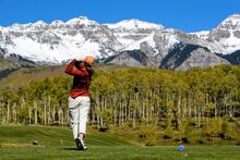 Teeing off at Telluride and watching your ball fly farther than at sea level is a welcome experience Photo By -  Matt Inden/Weav