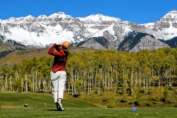 Teeing off at Telluride and watching your ball fly farther than at sea level is a welcome experience Photo By -  Matt Inden/Weav