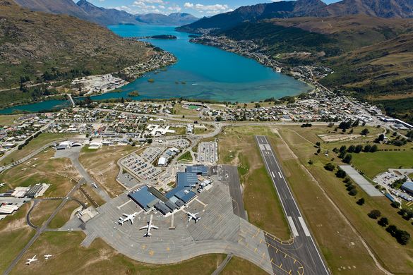 Approach to Queenstown Airport, New Zealand