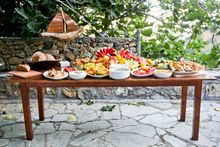 Traditional Greek buffet breakfast