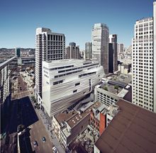 SFMOMA Expansion Aerial Southeast Façade; rendering: MIR and Snøhetta