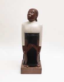 Sargent Johnson, Forever Free, 1933; wood and paint; 36 x 11 1/2 x 9 1/2 in. (91.44 x 29.21 x 24.13 cm); Collection SFMOMA, gift