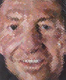 Chuck Close, Robert, 1996–97; oil on canvas; 102 x 84 x 3 in. (259.08 x 213.36 x 7.62 cm); Collection of Vicki and Kent Logan, f