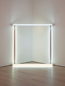 Dan Flavin, untitled (to dear, durable Sol from Stephen, Sonja, and Dan) one, 1969; daylight and cool white fluorescent light; 9