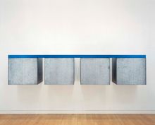 Donald Judd, To Susan Buckwalter, 1964; galvanized iron, aluminum, and lacquer; 30 x 141 x 30 in. (76.2 x 358.14 x 76.2 cm); The