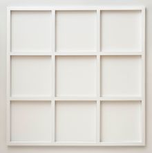 Sol LeWitt, Wall Grid (3 x 3), 1966; painted wood; 71 x 71 x 2 in. (180.34 x 180.34 x 5.08 cm); San Francisco Museum of Modern A