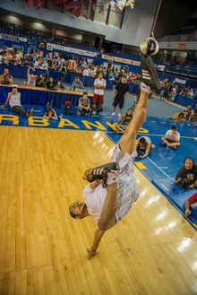The Alaskan High Kick is a game that test one's strength and agility. 