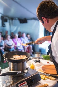 Cooking demonstrations in the Food Lovers Marquee