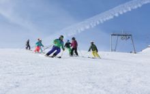 Snoworks group skiing on the Tignes glacier