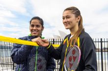 Saina Nehwal and Gronya Somerville  in Sydney
