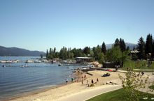Fun on the beach at Payette Lake, McCall, Idaho