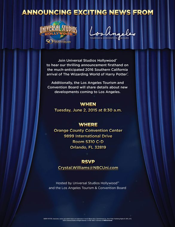 Universal Studios Hollywood IPW Press Conference Invitation