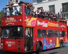 The open-top Double Decker bus makes sightseeing a breeze in Los Angeles.  The Hop-On Hop-Off routes operated by Starline Tours 