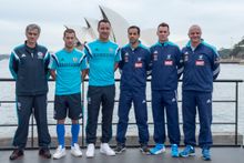 Jose Mourinho, Eden Hazard, John Terry, Alex Brosque, Shane Smeltz, Graham Arnold