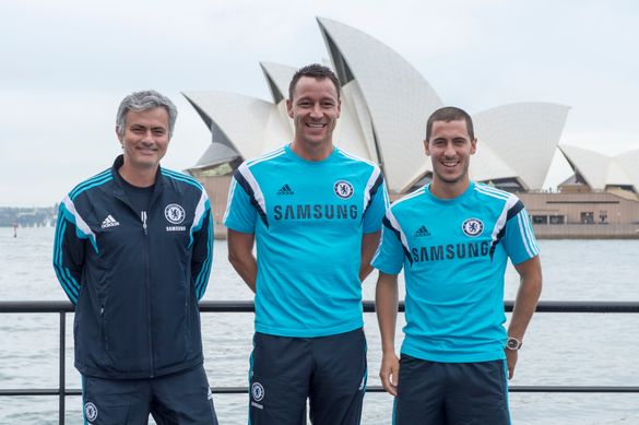 Jose Mourinho, John Terry and Eden Hazzard
