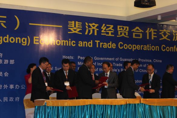 SPTO CEO Ilisoni Vuidreketi, 3rd from the left, signs the MOU with The People’s Republic of China Tourism Administration of Guan