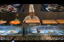 Live cooking stations include counters of sashimi, teppanyaki and yakitori adding the theatrical element to the social dining co
