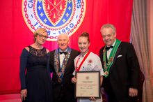 Jorg Bocheler presents Emily Laubsch - winner of National Young Chefs Competition Australia 2015