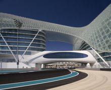 Yas Viceroy Abu Dhabi, suspended over the F1 track