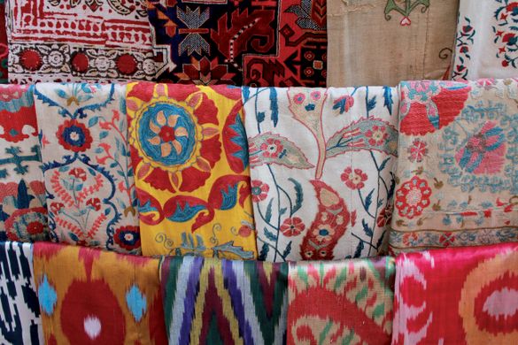 Vibrant Uzbek fabrics