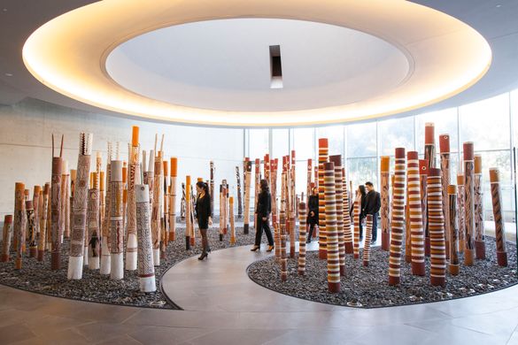 Ramingining Artists, The Aboriginal Memorial 1987-88, (detail), National Gallery of Australia, purchased with the assistance of 