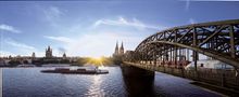 A high speed train travels throughout Germany. 