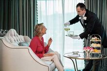 Uniworld's Butler Serving Traditional English Afternoon Tea 