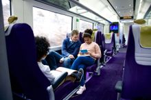 Family in Heathrow Express 