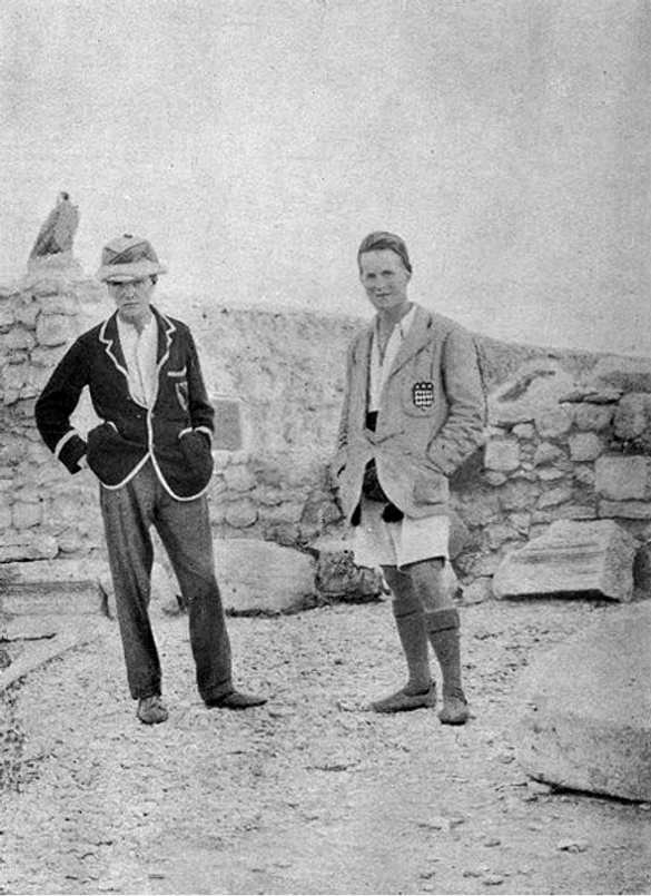 Woolley and Lawrence in their excavation house at Carchemish, c. 1912
