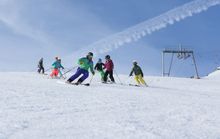 Snoworks group skiing on the Tignes glacier