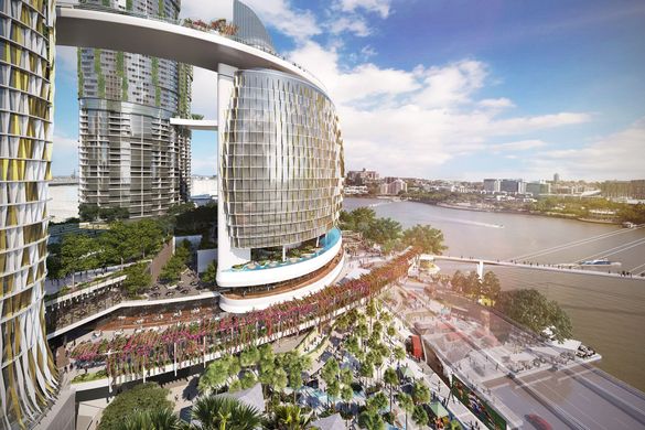 Aerial over William Street - for concept purposes. Copyright: Destination Brisbane Consortium 2014