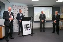 Deputy Prime Minister the hon Warren Truss MP, Chris Cowan (CEO of Essendon Fields), Robert Dawson (Area VP Hyatt Hotels, Pacifi