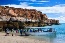 Boarding the excursion craft in the Kimberley - Aurora Expeditons