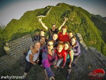Reaching the Great Wall of China at sunset
