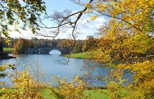 View of the Great Lake , Autumn at Blenheim Palace
