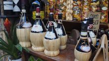 Tuscan wine in San Gimignano 