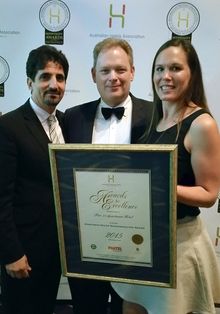 Tim, Jess and Tony with the award