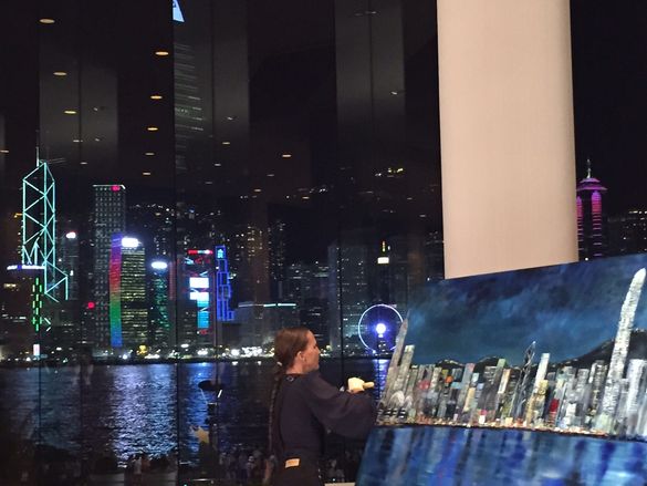 Jeannine Platz - Live Art Show at InterContinental Hong Kong's Lobby Lounge 