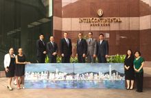Artist Jeannine Platz with Her Suite View from InterContinental Hong Kong (& the Senior Management team)