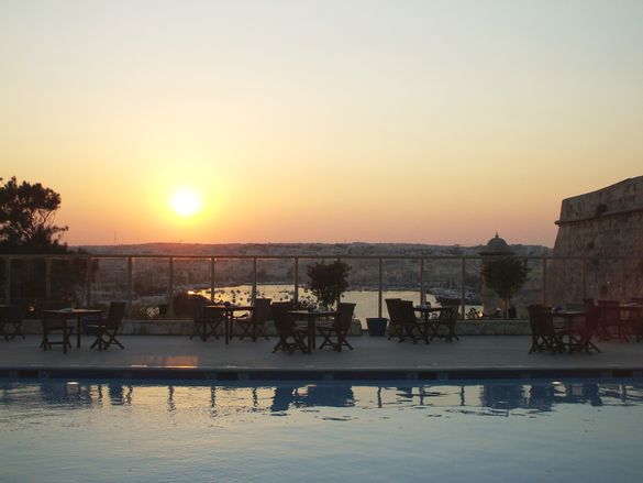 Sunset at Bastion Pool Deck, Phoenicia Hotel