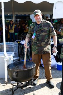 Stirring the pot at the Gumbo Cook-off