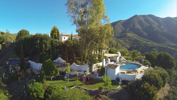Aerial view of El Carligto and the heights of La Maroma beyond