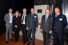 Michael Moret-Lalli Mantra Group; Mayor Lianne Dalziel; GM Graeme Back; Developer Brett Russel; PM John Key; Developer Steve Loc