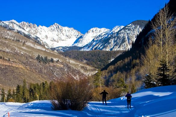 Cross country skiing near Vail